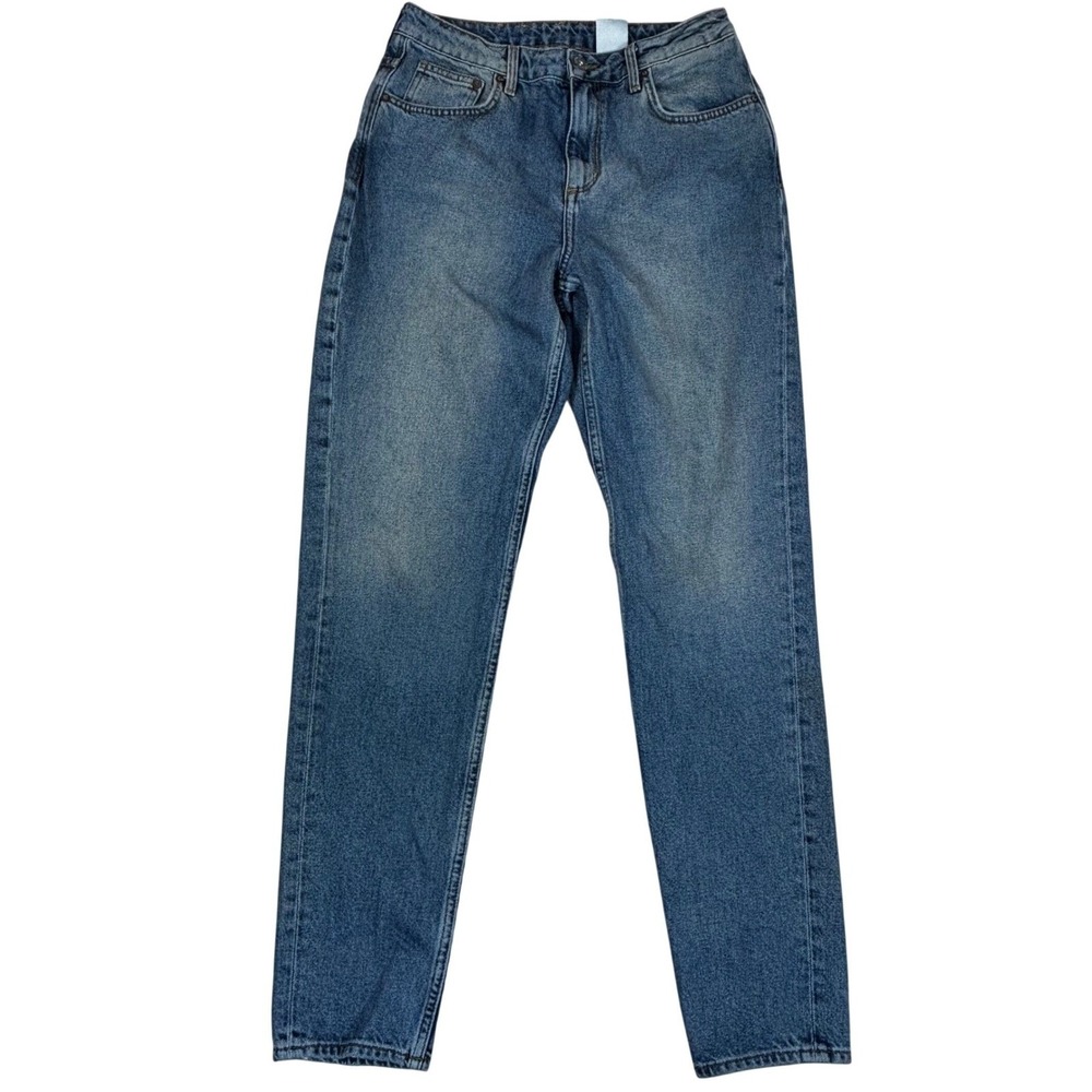 HM Mom Jeans Blue Denim Size 28/32 High Rise Straight Leg Casual Everyday